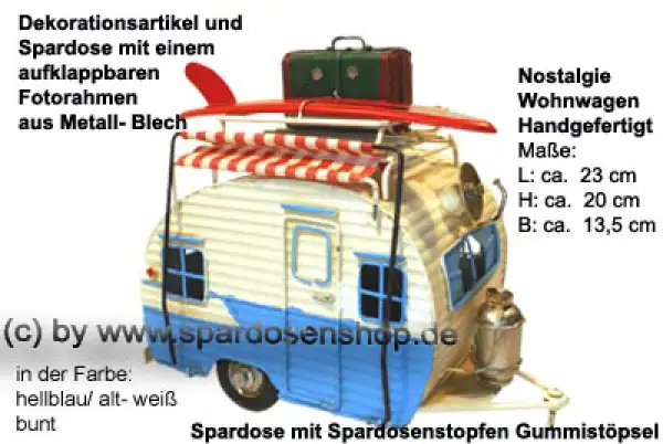 Nostalgie Wohnwagen hellblau B Nostalgie Wohnwagen hellblau B